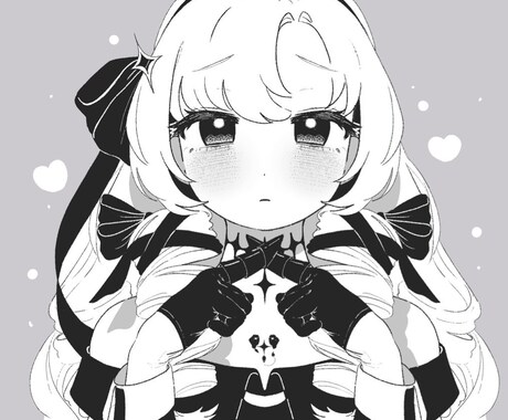 可愛いアイコン/イラスト制作します 地雷風モノクロでかわいい自分だけのイラストをお作りします！ イメージ1