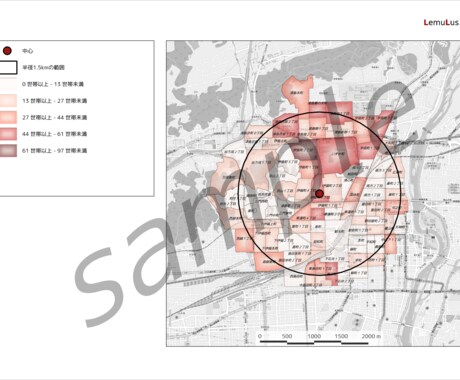 地域情報の見える化。世帯数地図作成します 効率的な集客方法を探している個人事業主などにおすすめです。 イメージ2