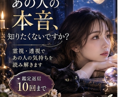 あの人の本音を霊視、透視で読み解きます 相手の気持ちを10回までじっくり深掘り鑑定 イメージ1