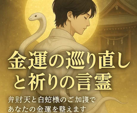 弁財天のご加護で金運の引き寄せ巡り直しをします 弁財天と白蛇の祈りで金運の悩みに寄り添います イメージ1