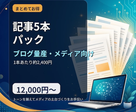 AI×人力でブログ記事5本パック執筆します イメージ1