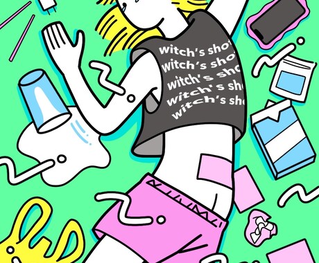 チラシ・CD・グッズなどPOPなイラスト描きます パキッとおしゃれな世界観をオリジナルイラストでご提供 イメージ2
