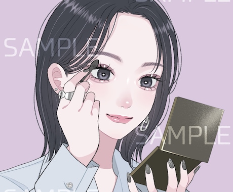 メイクにこだわった人物アイコン制作します あなたのSNSアイコンをメイクアップ♡ イメージ2