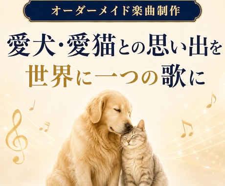 愛犬・愛猫との思い出を歌にします 大切な家族への想いを世界に一つの曲に イメージ1