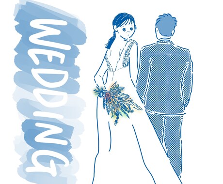 大切な日をイラストに残します ウェルカムボード・オリジナル婚姻届の挿絵(★データお渡し) イメージ2