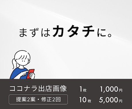まずはカタチに。ココナラ出店画像つくります 副業・初心者向けにやさしく整えます イメージ1