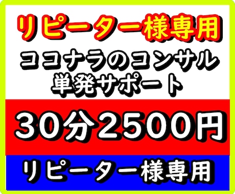 単発30分‼️リピータ様専用⭐️個別コンサルします ココナラ販売・メンタル改善・副業支援・人生相談・ビジネス戦略 イメージ1