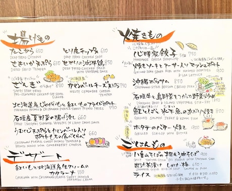 カフェ、居酒屋メニュー、チラシを作成します iPad、プロクリエイトで基本作成しております。 イメージ1