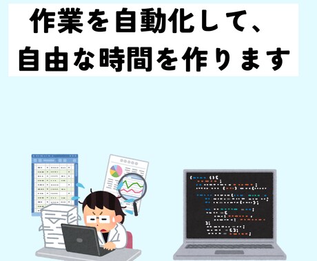 作業を自動化するオリジナルのソフトを作成します 作業の効率化を考えている方、まずはご相談下さい イメージ1