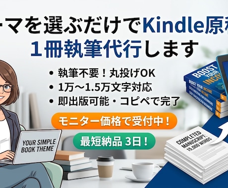 テーマを選ぶだけでKindle原稿を1冊執筆します イメージ1