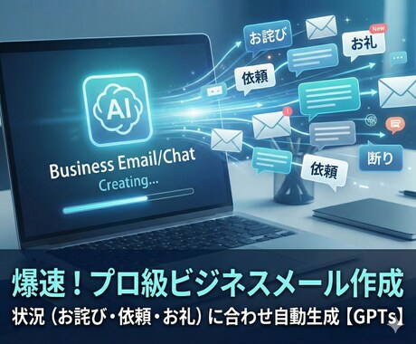 ビジネスメール作成・返信自動作成GPTs提供します 最短10秒！悩まず完成。ビジネスメッセージ自動作成 イメージ1