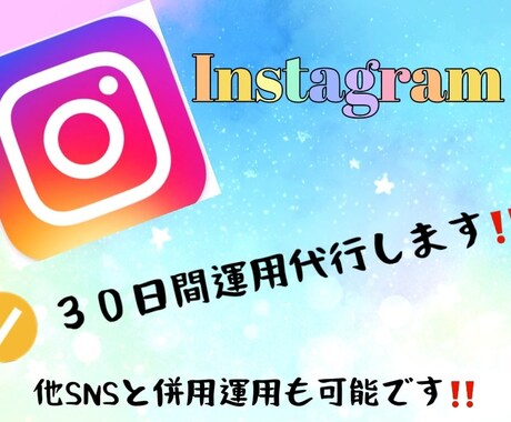 ３０日間◆インスタグラム運用代行します ゼロから３０日間、インスタグラムの運用をします！ イメージ1