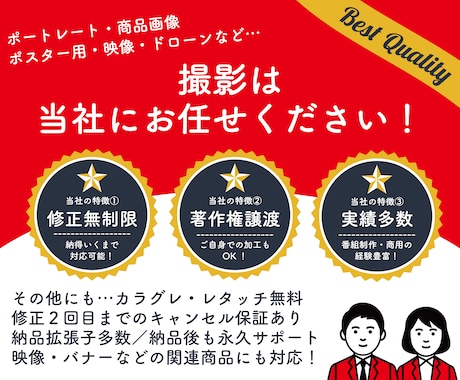 番組制作のプロが映像・写真を撮影・編集します テレビ番組制作会社が作る”高品質”なデザインをお届け！ イメージ1