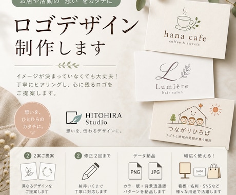 お店の想いが伝わるロゴをデザインします 開業・リニューアルをやさしく丁寧にサポート イメージ1