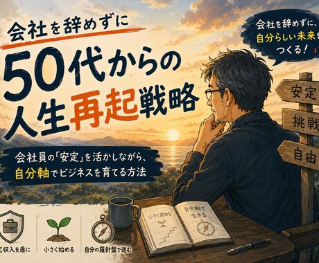 自分軸の小さなビジネスを育てる方法をお伝えします 50代会社員の人生再起戦略｜会社を辞めずに始める小さな起業 イメージ1