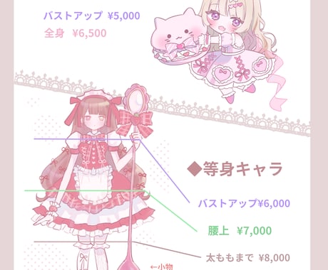 ふんわり可愛いイラスト描きます 無料であなただけのカワイイ衣装デザインします（ご希望者のみ) イメージ2