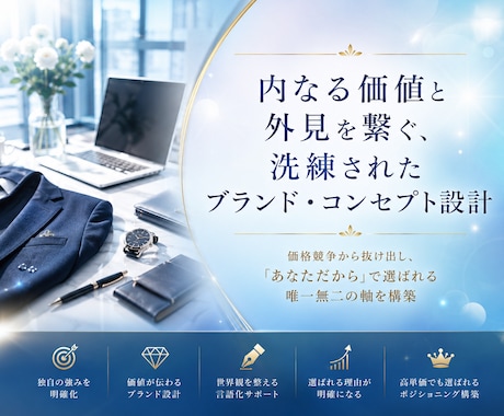 洗練されたブランド・コンセプト設計します 価格競争から抜け出し、「あなただから」で選ばれる軸創り イメージ1