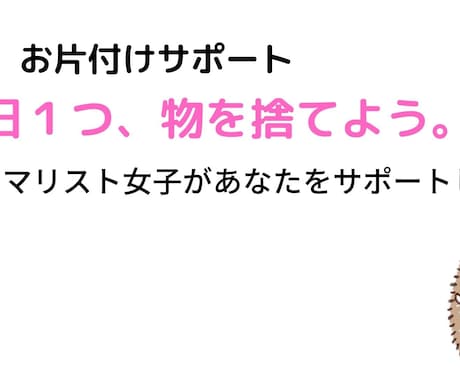 片付け！1日1捨てを一週間一緒にサポートします １日たった１つ！モノを手放して理想の部屋にするお手伝い♪ イメージ1
