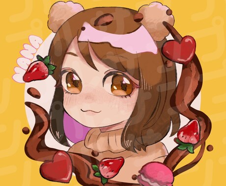 可愛いデフォルメアイコン描きます SNSで使いやすい！お名前入れます！ イメージ1