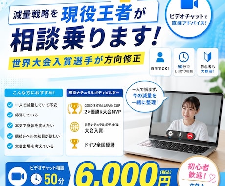 初回限定/減量戦略を現役王者が相談乗ります 世界大会入賞選手によるカウンセリング・方向修正 イメージ2