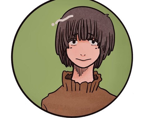 SNSなどに！お洒落な色味の似顔絵アイコン描きます 丸アイコンの似顔絵イラストを描きます！ イメージ2