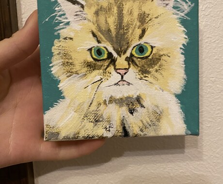 インテリアにもなる！ペットの似顔絵を描きます 10cm×10cmのキャンバスに描きます！ イメージ2