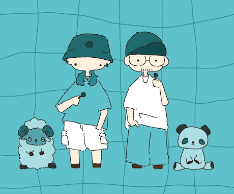 写真やイメージに合わせたゆるかわなイラスト描きます 貴方やご友人をゆるかわにします！お祝いやメッセージにも！ イメージ1
