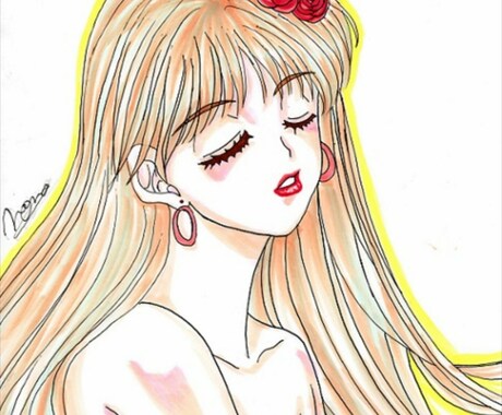 漫画絵で可愛らしい似顔絵を描きます コピック(ペン)で、お写真から可愛らしい似顔絵を描きます イメージ2