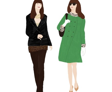 レトロなおしゃれファッションイラストかきます SNSアイコン・プレゼント・挿絵など！ イメージ2