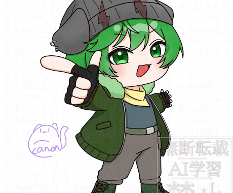 ミニキャラの全身イラスト描きます シンプルでかわいいイラストお描きします！ イメージ2