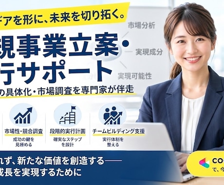 新規事業のアイデア〜事業計画までサポーします あなたの「やってみたい」を、ビジネスのカタチに。 イメージ1