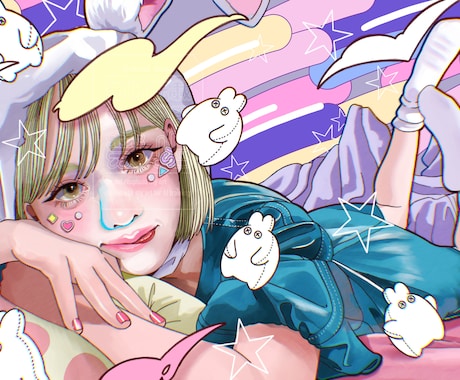 好きが詰まった楽しい人物メインのイラスト描きます アイコン・MV・サムネイルなどで目立ちたい方必見！ イメージ2