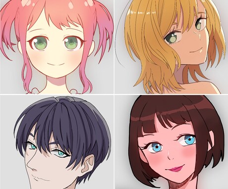 アニメ塗りアイコン・イラスト作成します 【商用利用無料】SNS・ブログアイコンや動画素材にも使える！ イメージ2