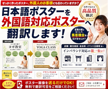 日本語ポスターを外国語対応ポスターへ翻訳します イメージ1