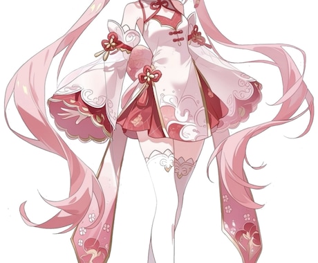 立ち絵　販売しています。1点のみです。ます 桜、桜餅風　女の子　着物　ピンク イメージ2