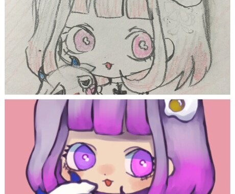 無料有り！ダークな雰囲気のアイコン描きます 女の子。ゆめかわ、やみかわ好きな方にオススメ☆*: イメージ1