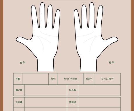 全20項目/鑑定書付きであなたの手相を鑑定します 手相の主要7線+13項目の豪華20項目の特別総合鑑定です！ イメージ2