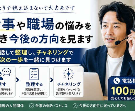 仕事や職場の悩みを聞き今後の方向を見ます 話して整理し、チャネリングで次の一歩を一緒に見つけます イメージ2