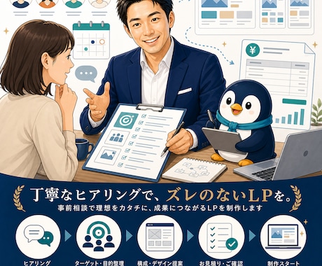 申込み・相談につながるLPを構成から制作します イメージ1