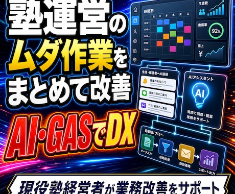 学習塾のDX・AI導入をサポートします 教室運営の手作業を減らす仕組みを考えます イメージ1