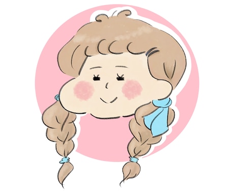 ぷっくりほっぺのゆる可愛い女の子描きます 6種類の表情が基本セットに含まれています◎ イメージ1