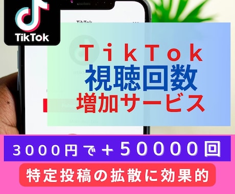 TikTok 視聴回数 を低価格に自然に増加します 視聴回数♪3000円で5万回♪33000円で100万回♪ イメージ1