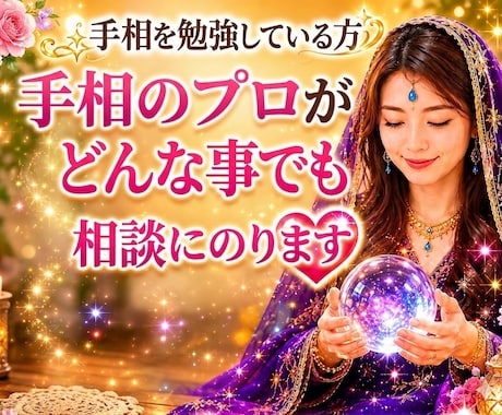 手相を勉強していて、分からない事の相談にのります 手相に関する事はどんな質問もOK！ イメージ1