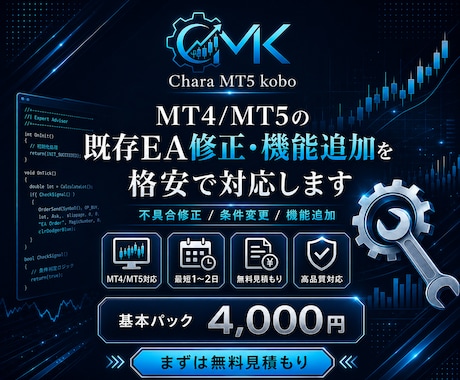 既存EA修正・機能追加を格安で対応します イメージ1