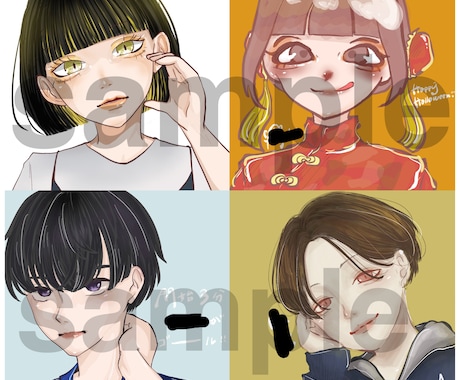 スクエアサイズのイラスト描きます SNSやゲームのアイコンなどにいかがですか？ イメージ2