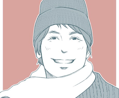 お写真から【青年漫画風似顔絵】をお描きします ♬単色／SNSアイコンやプレゼントに♬ イメージ2