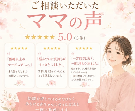 母乳・授乳・育児に関する相談にのります 先着5名様限定！出品記念半額サービス　妊娠・育児の悩み相談 イメージ2