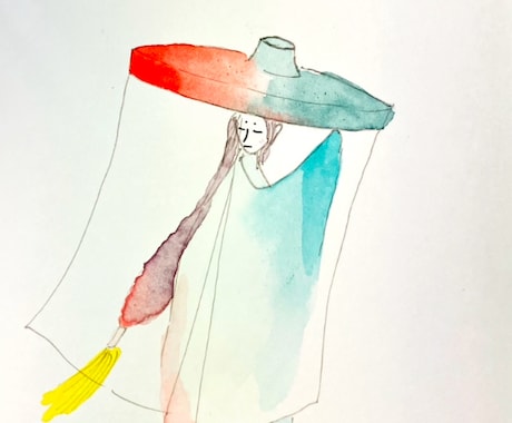 総実績6千件★浮世絵風に水彩で前世や守護霊描きます 美術系占い師がお客様を守る「見えない存在」を絵にします イメージ1