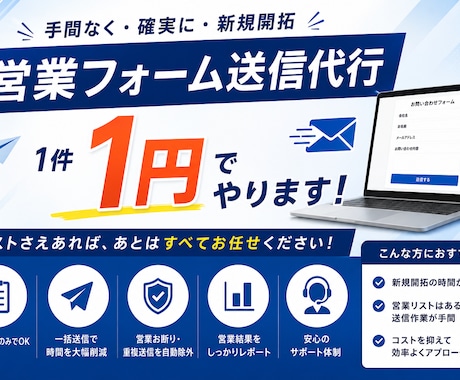 お問い合わせフォーム営業を代行します イメージ1