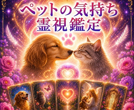 即日鑑定◆ペットの気持ちを霊視で深く視ます 先着5名ワンコイン鑑定◎ワンちゃんネコちゃんの気持ち◎ イメージ1